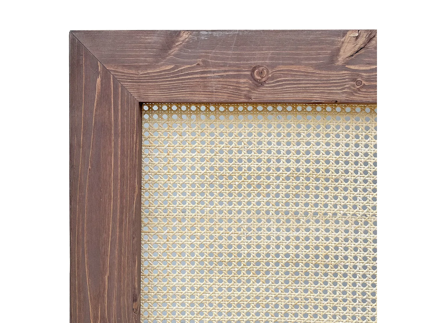 Cabeceira de vime e madeira maciça em cores escuras 140x74cm