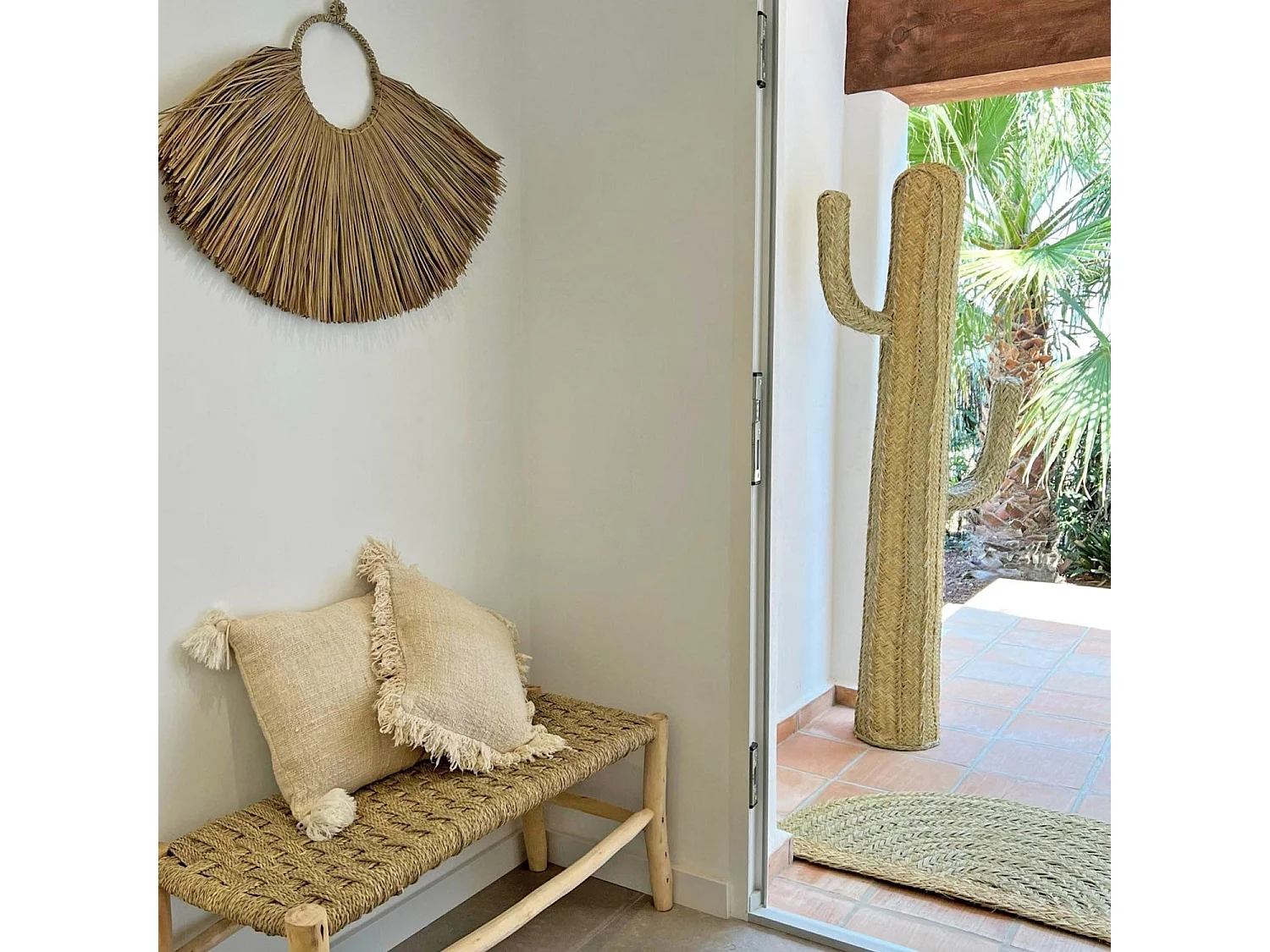 Cato decorativo de erva esparto 53 cm