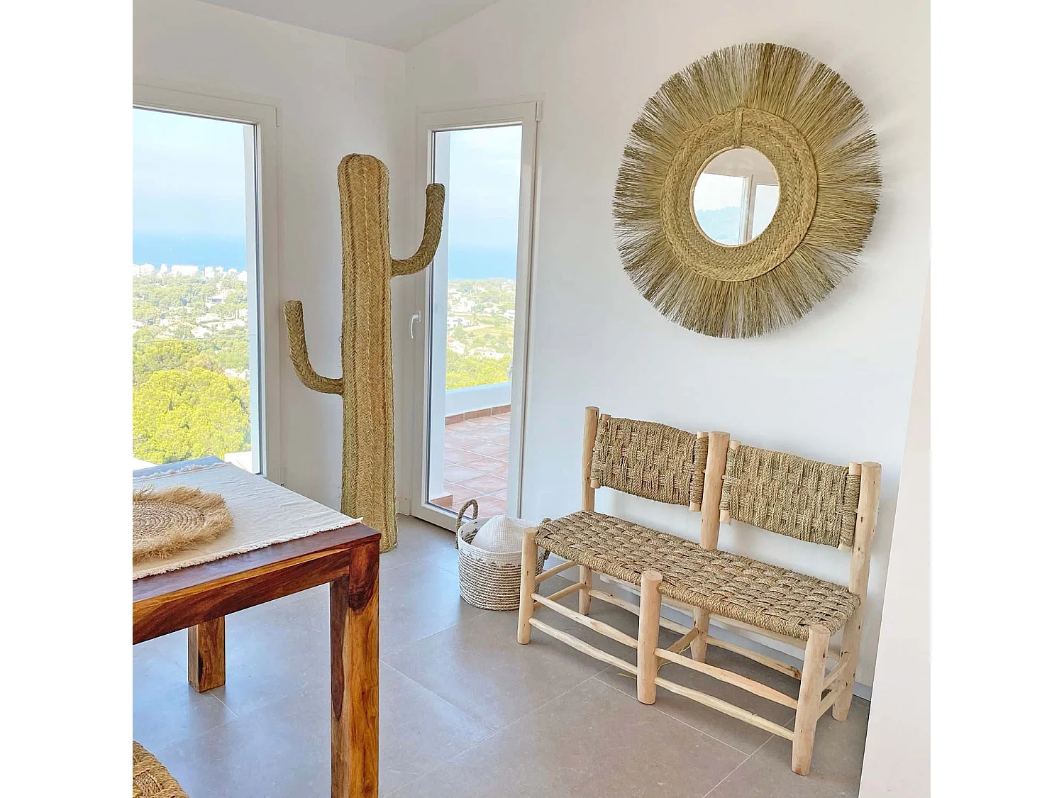 Cato decorativo de erva esparto 53 cm