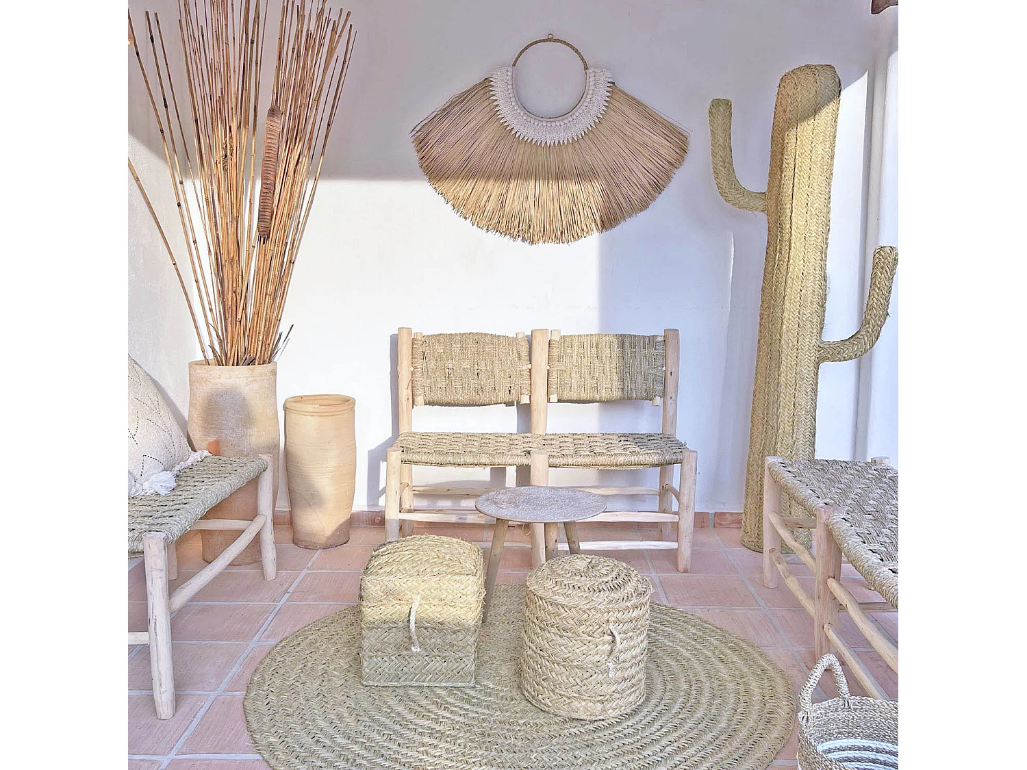 Cactus decorativo di sparto 145 cm