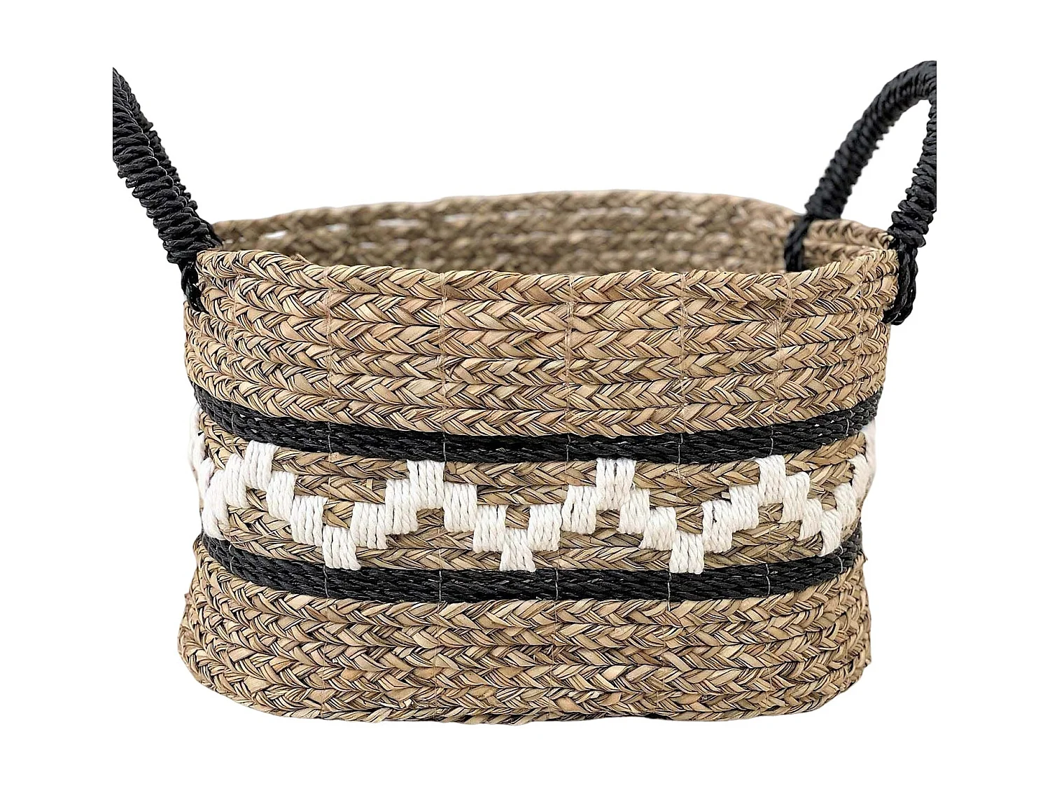 Cesta rectangular de fibra natural 46 x 30 cm