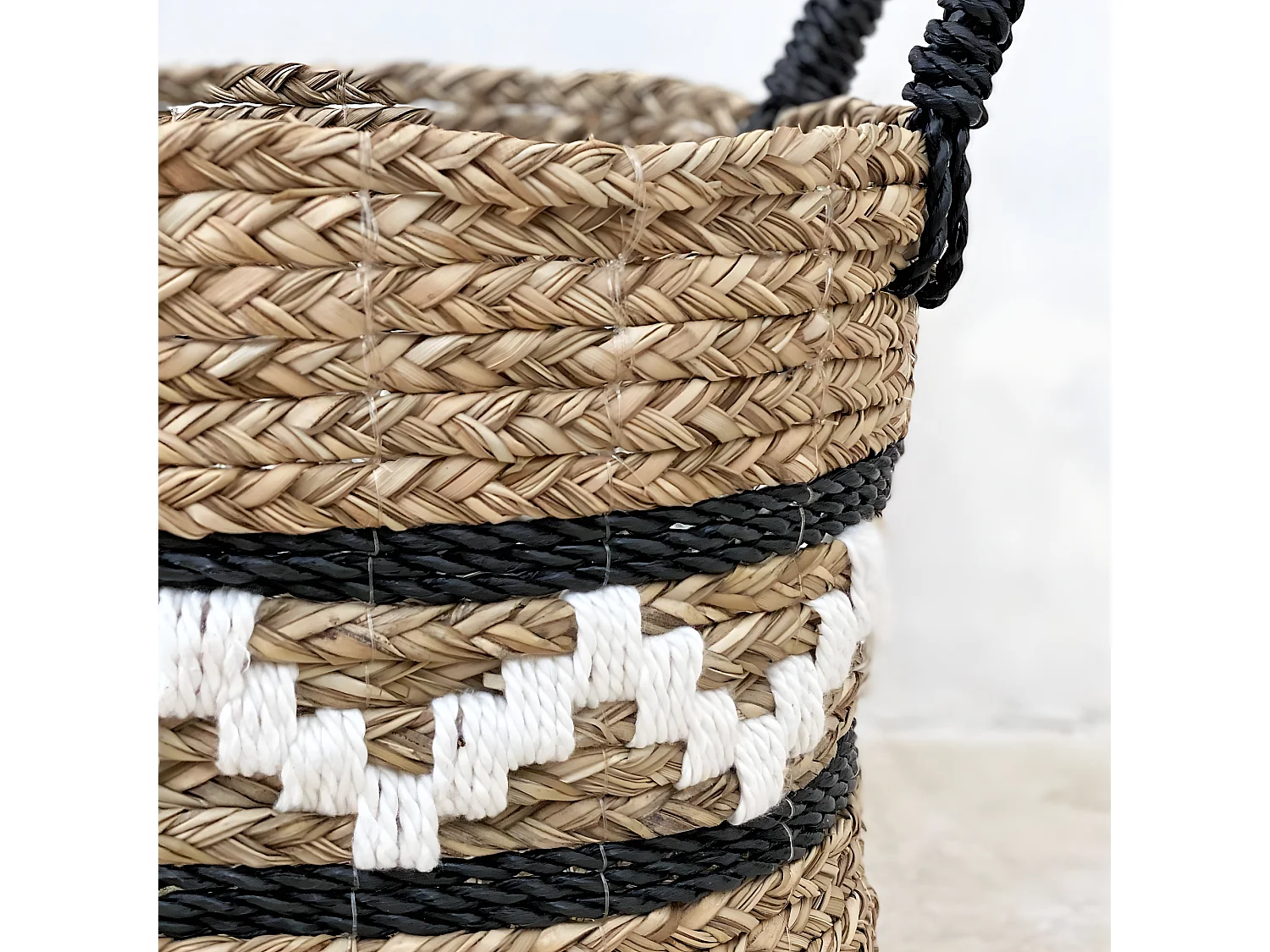 Cesta rectangular de fibra natural 46 x 30 cm