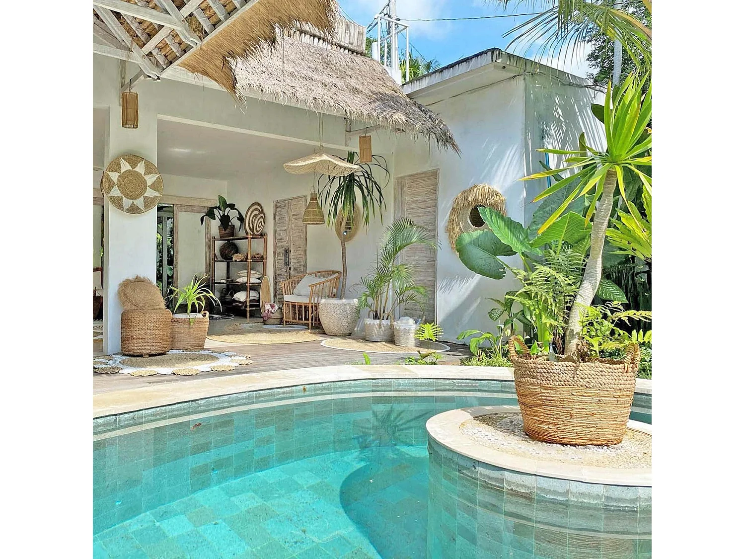 Cesto em fibra natural D. 50 cm