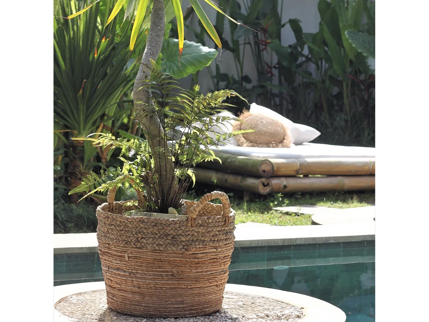 Cesto em fibra natural D. 50 cm