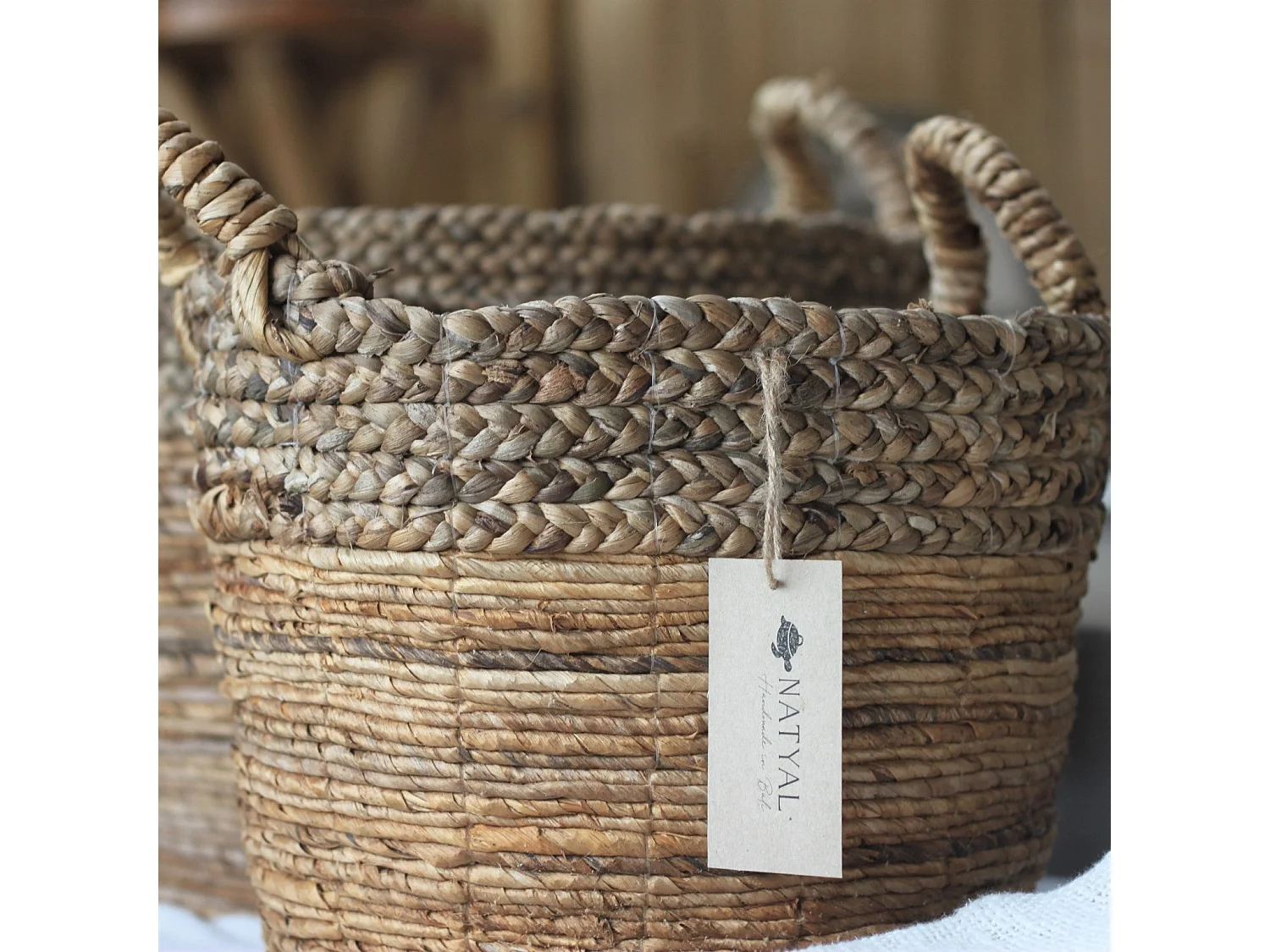 Cesto em fibra natural D. 50 cm