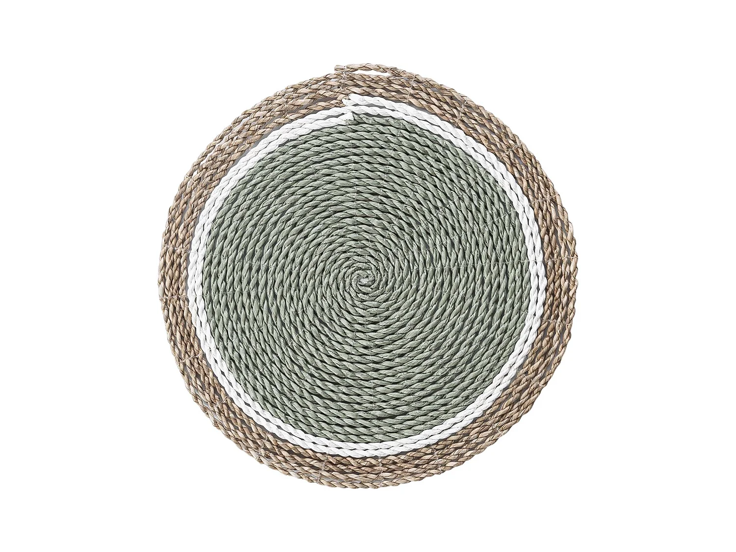 Confezione da 6 sottopiatti rotondi in fibra naturale nei toni del verde da 35 cm
