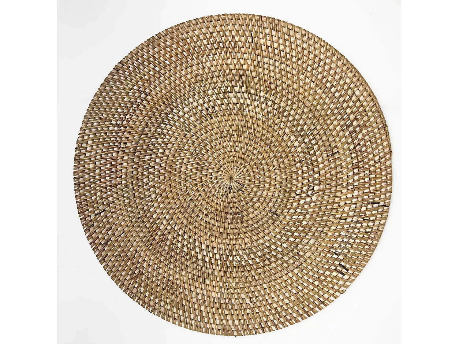 Tovaglietta sottopiatto rotonda in rattan colore naturale 35 cm
