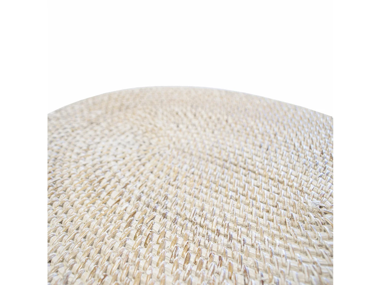 Pack de 4 bajoplatos ovalados de ratán blanco con posavasos 40x30cm