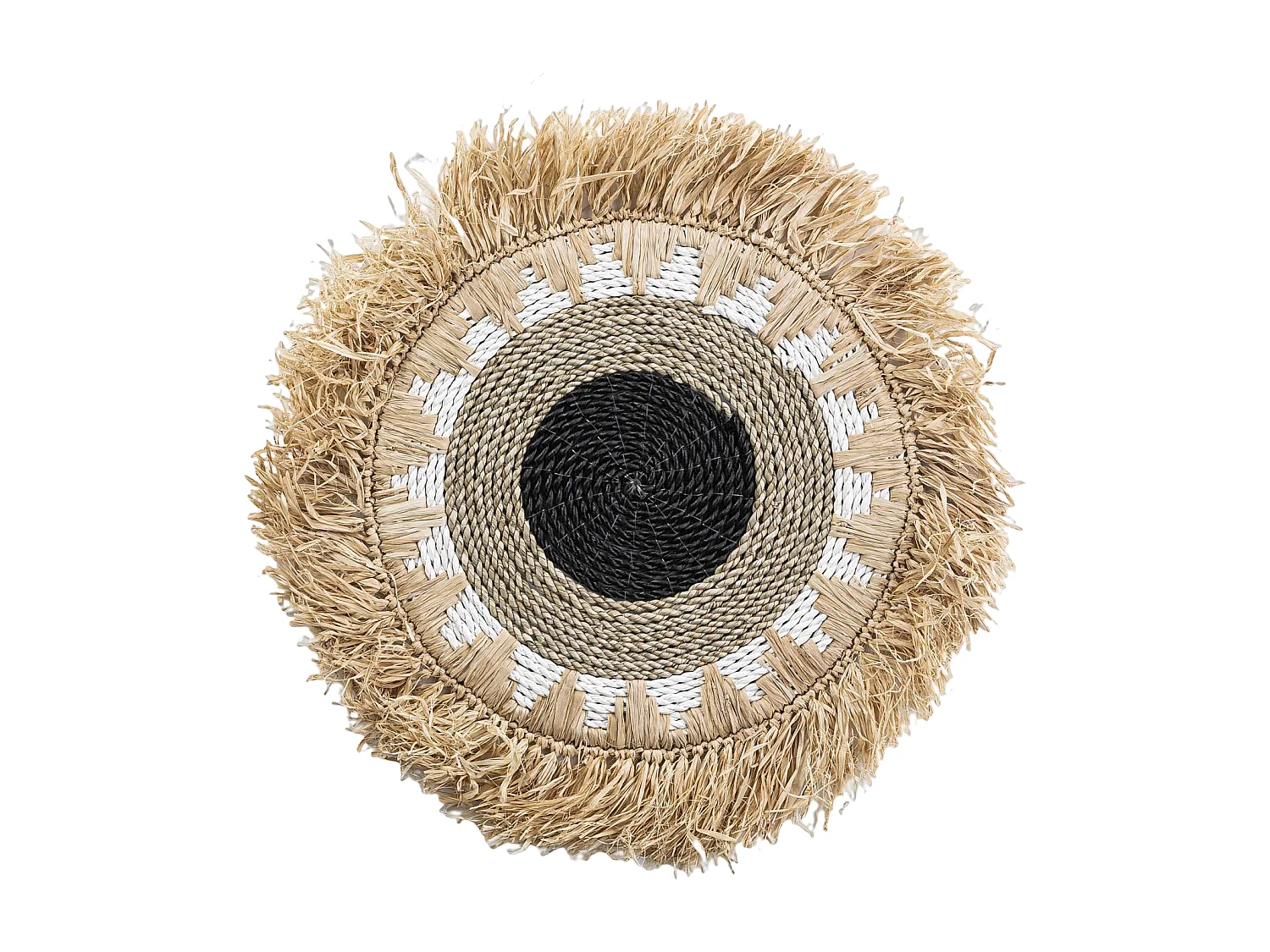 Mantel individual de fibras naturales con flecos 45 cm