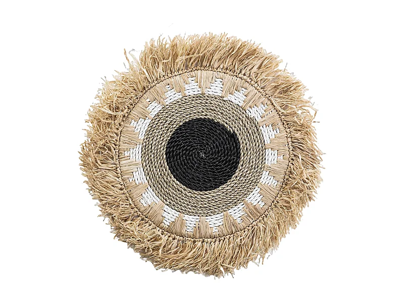 Mantel individual de fibras naturales con flecos 45 cm