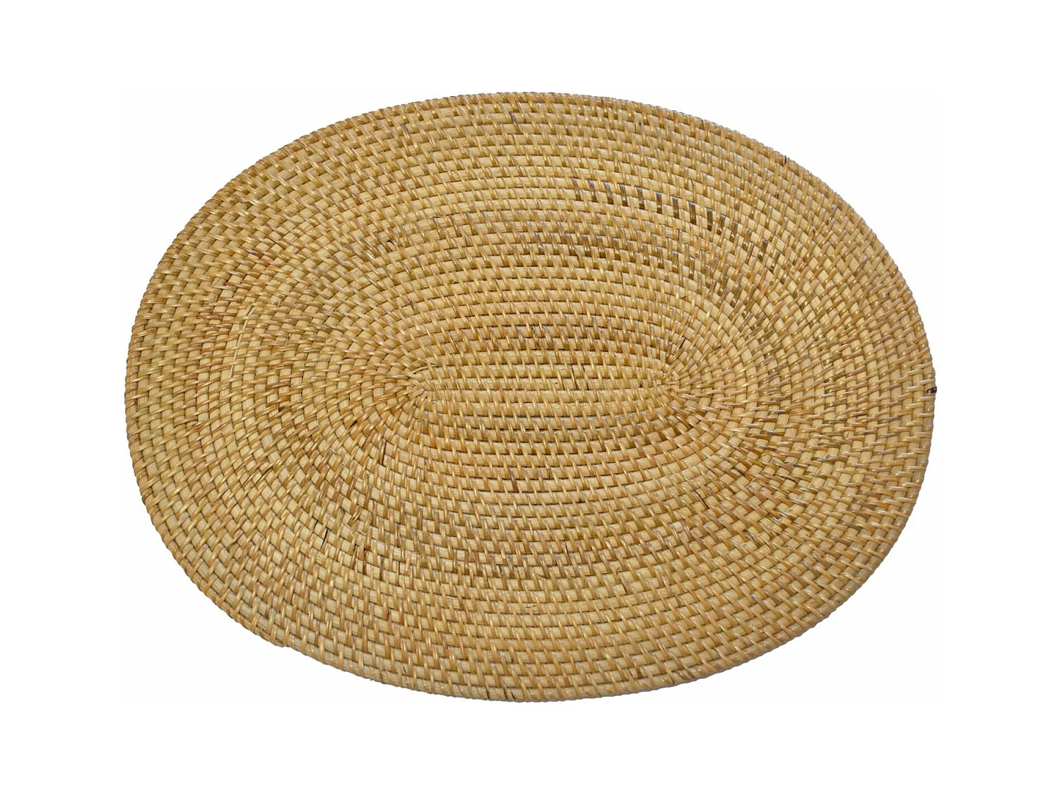 Confezione di 4 tovagliette e sottobicchieri ovali in rattan 40x30cm