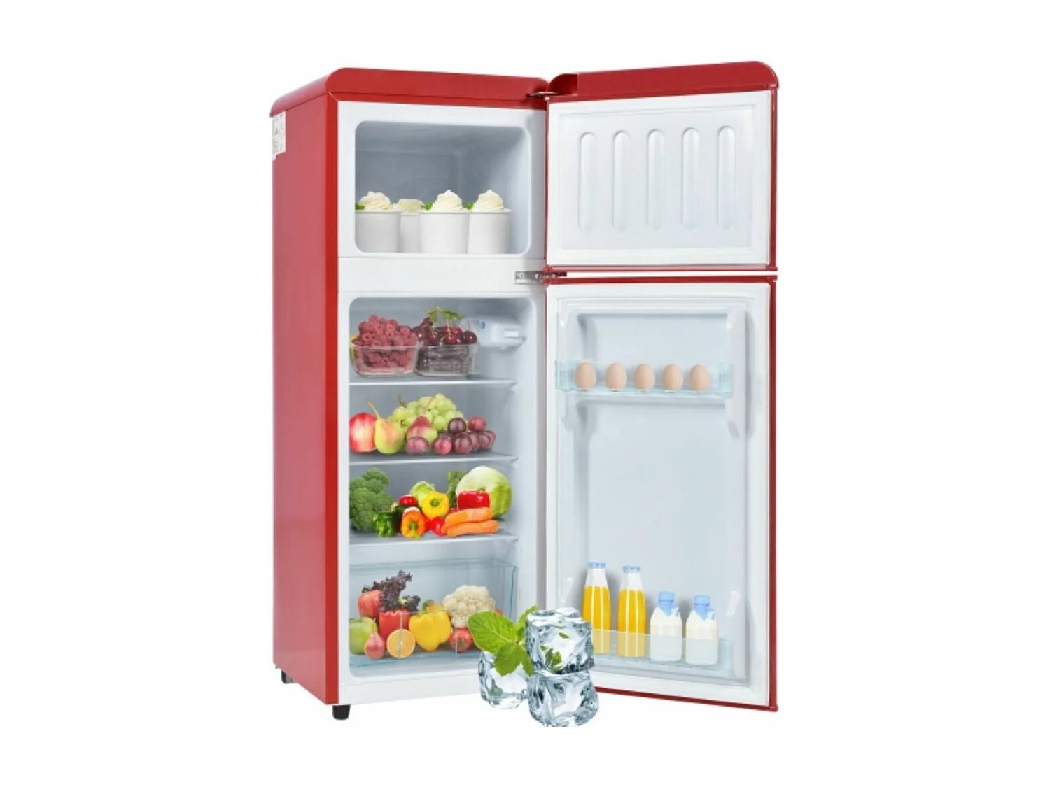 Frigorifero retrò. Frigorifero-congelatore combinato, altezza 105,5 cm, larghezza 41 cm