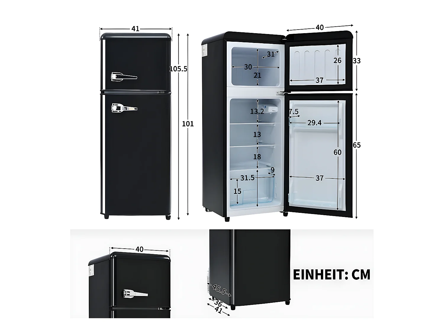Réfrigérateur Double Portes 86,8 cm - Compact, Élégant et Efficace