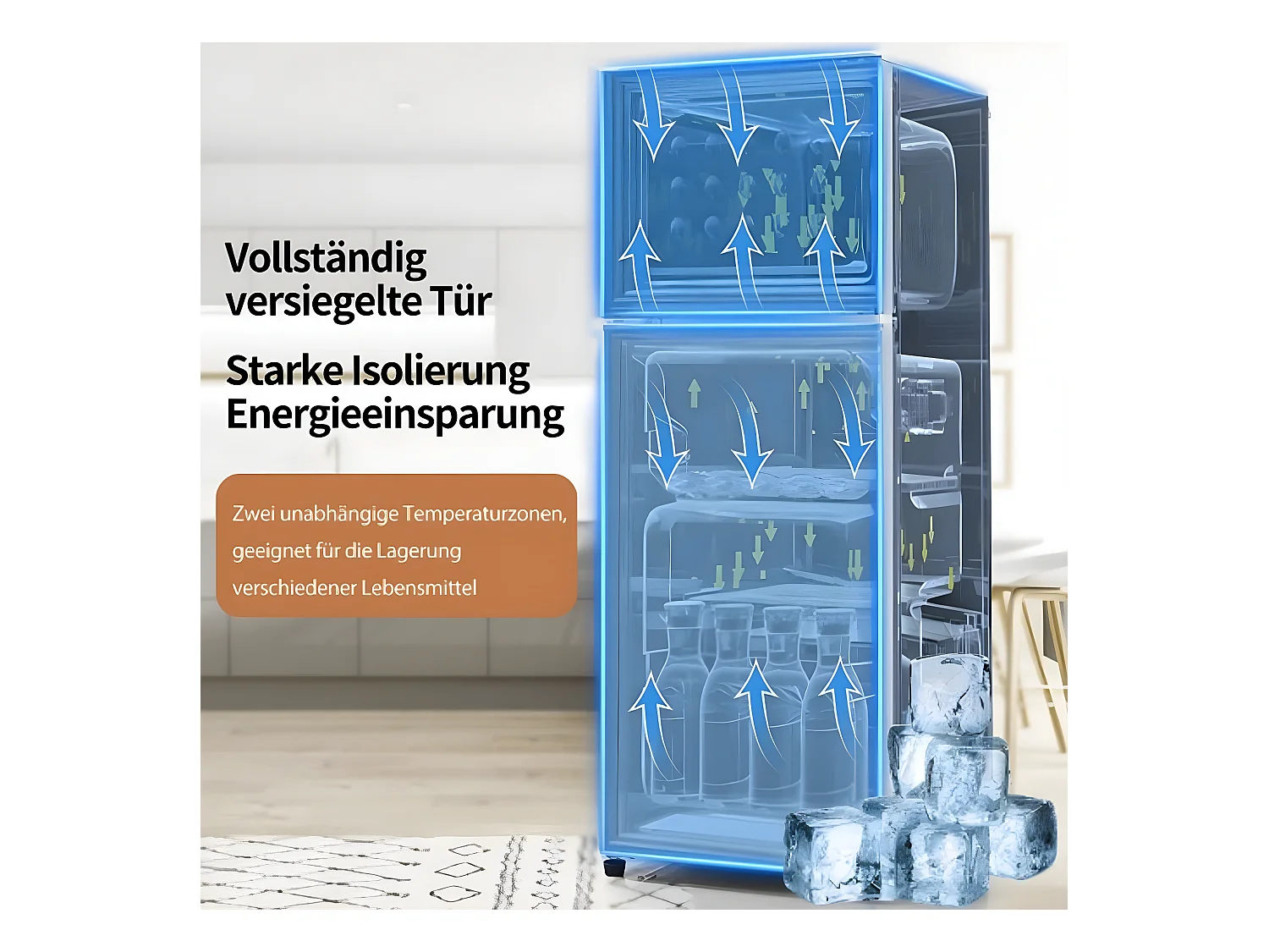 Réfrigérateur Double Portes 86,8 cm - Compact, Élégant et Efficace