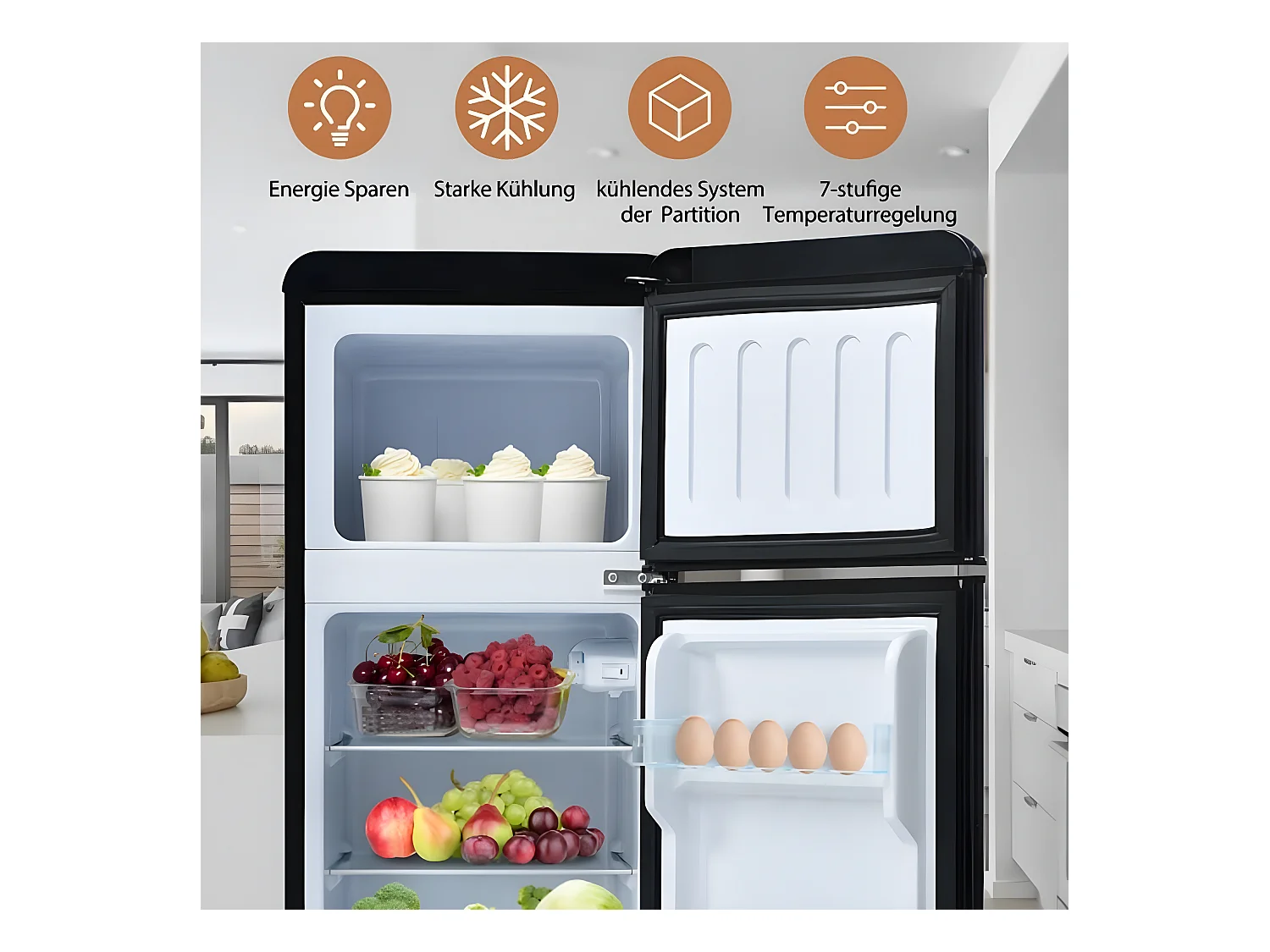 Réfrigérateur Double Portes 86,8 cm - Compact, Élégant et Efficace