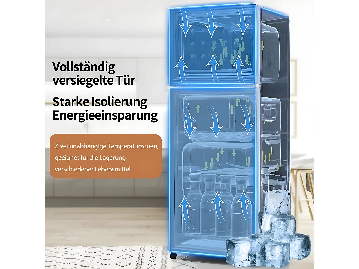 Frigorifero a doppia porta 86,8 cm - Compatto, elegante ed efficiente