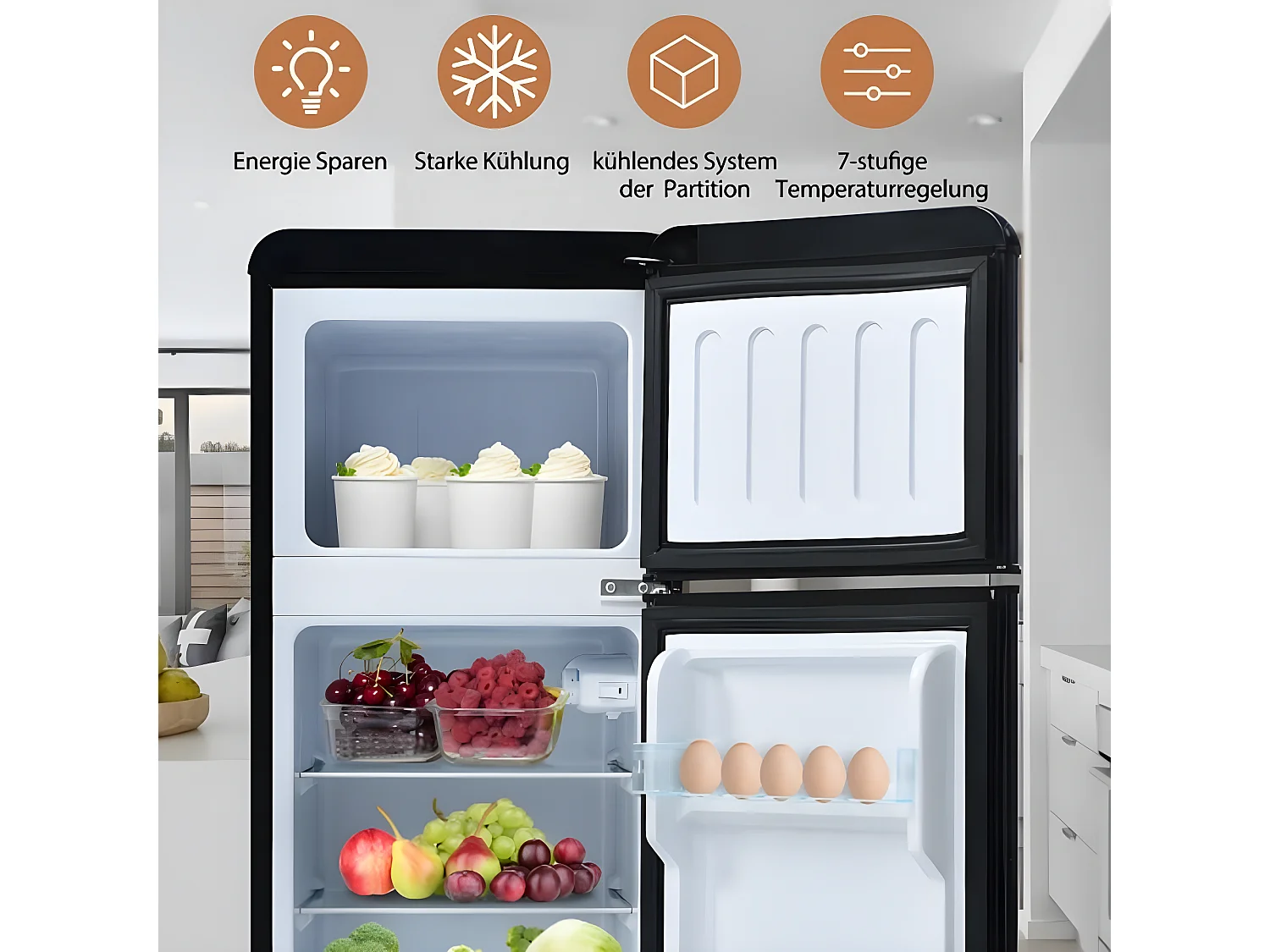 Frigorifero a doppia porta 86,8 cm - Compatto, elegante ed efficiente