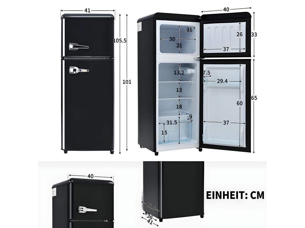 Nevera de doble puerta de 86.8 cm, compacta, elegante y eficiente.