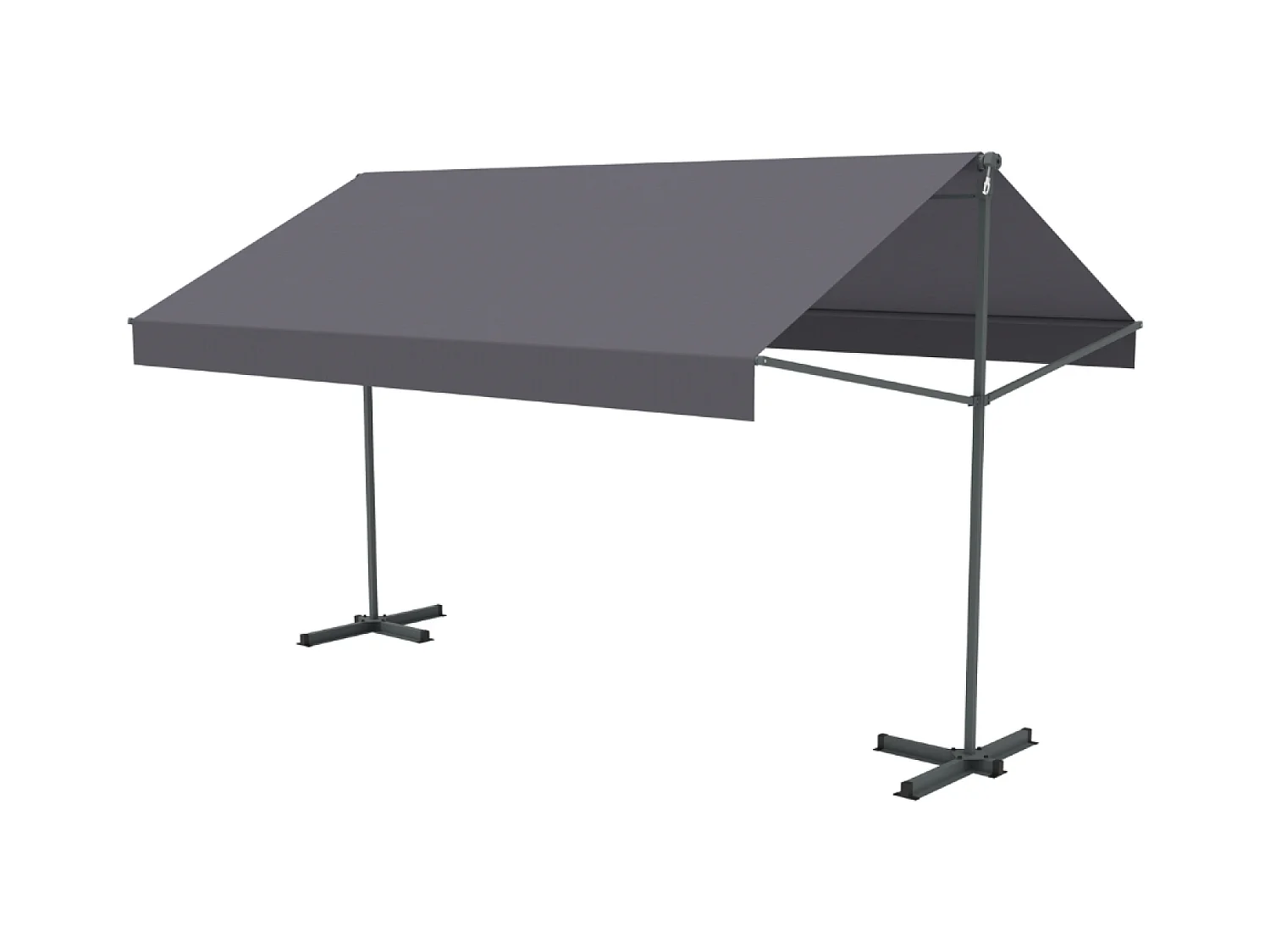 Store banne double pente manuel 2.95 x 3 m gris ISEO