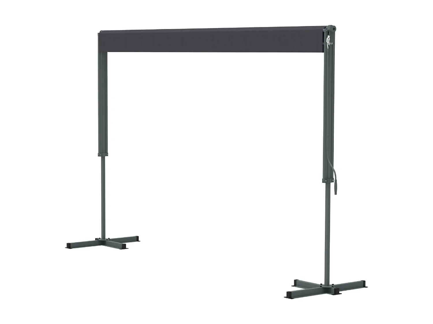 Toldo de Varanda de Dupla Inclinação Manual 2,95 x 3 m Cinzento ISEO com Tecido Repelente