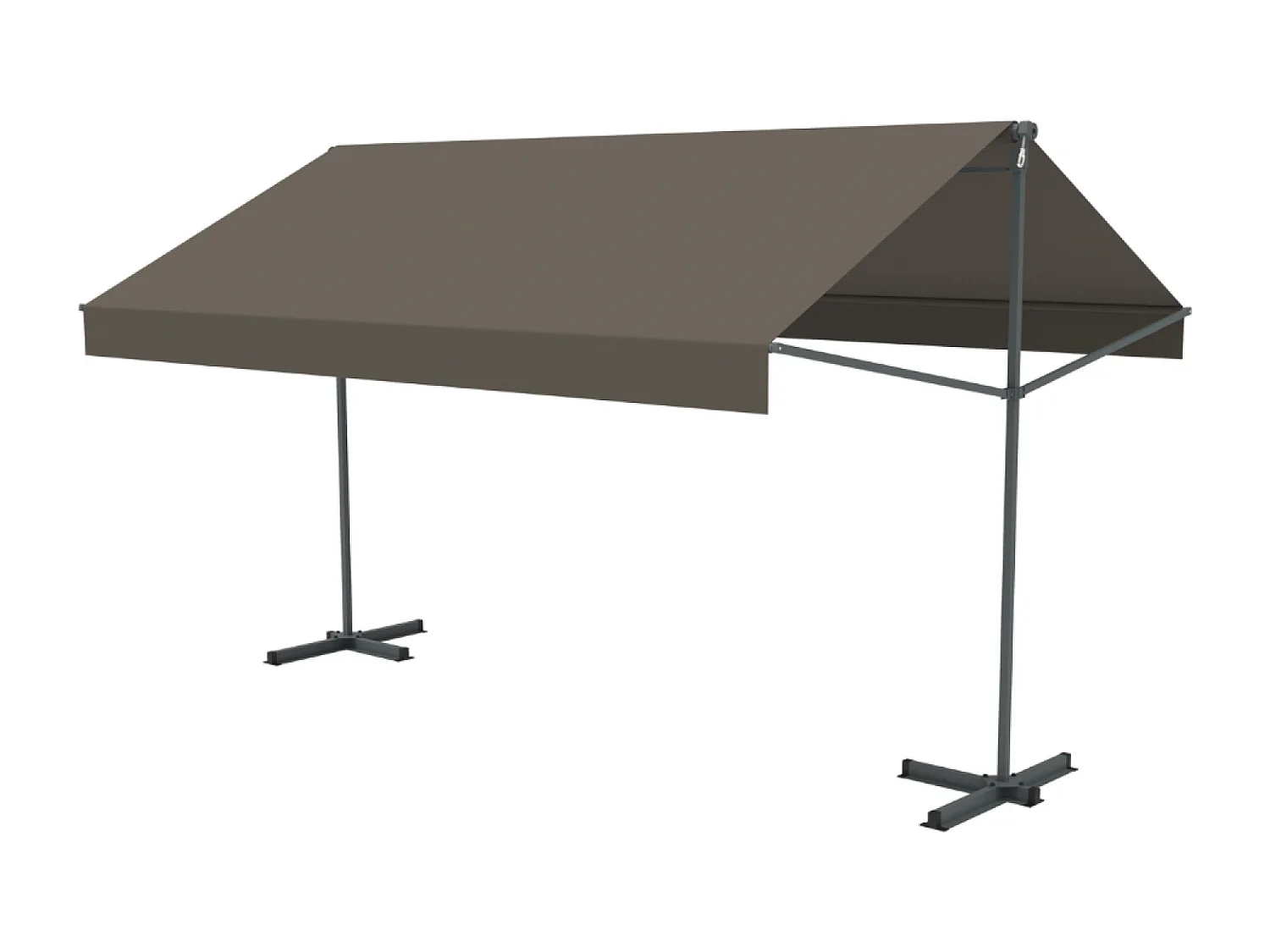 Zonnescherm Dubbele Helling Handmatig 4 x 1,5/1,5 m Taupe Polyester - ISEO