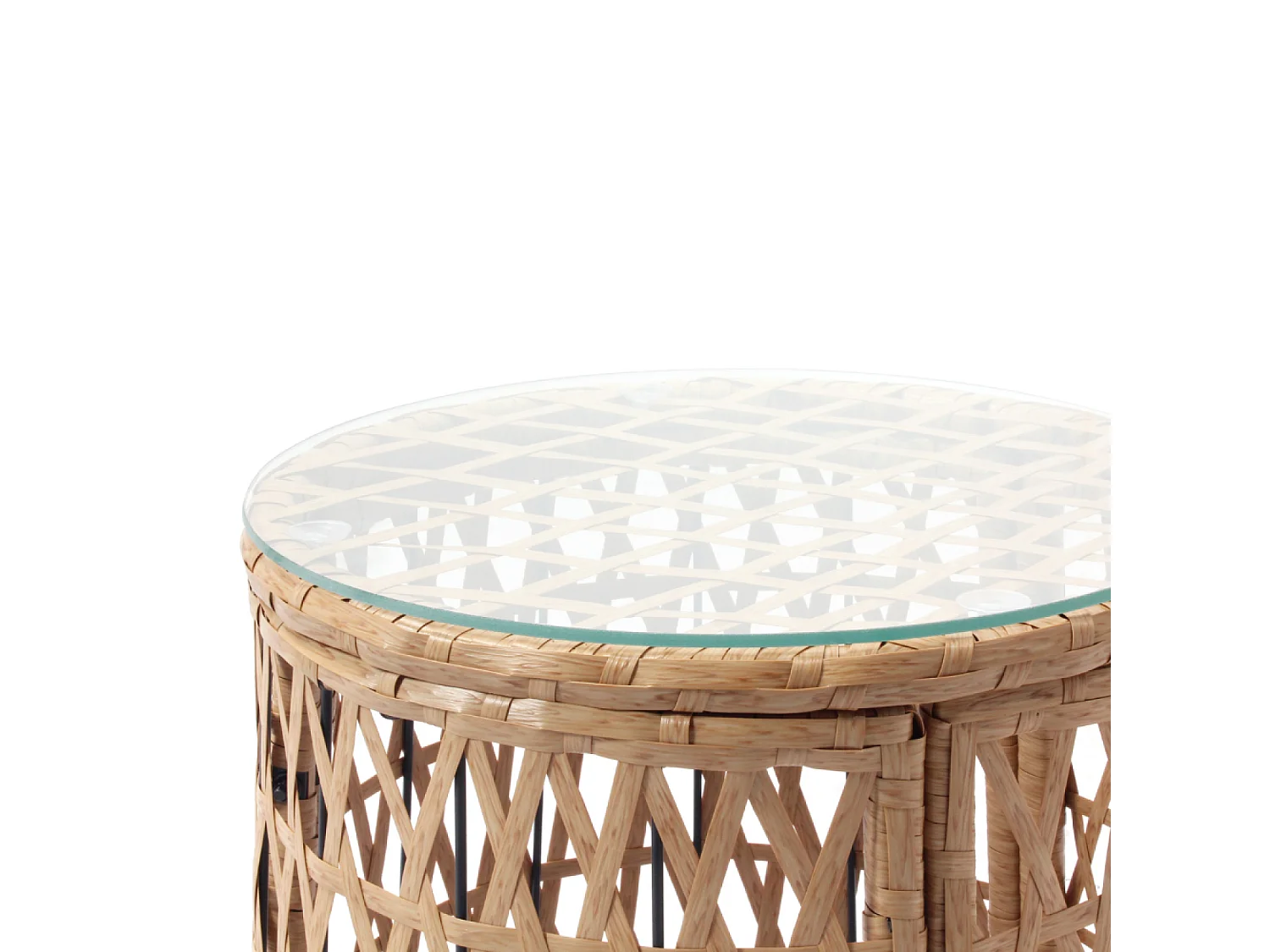 Conjunto de muebles de jardín 2 sillones giratorios y 1 mesa PAPASAN