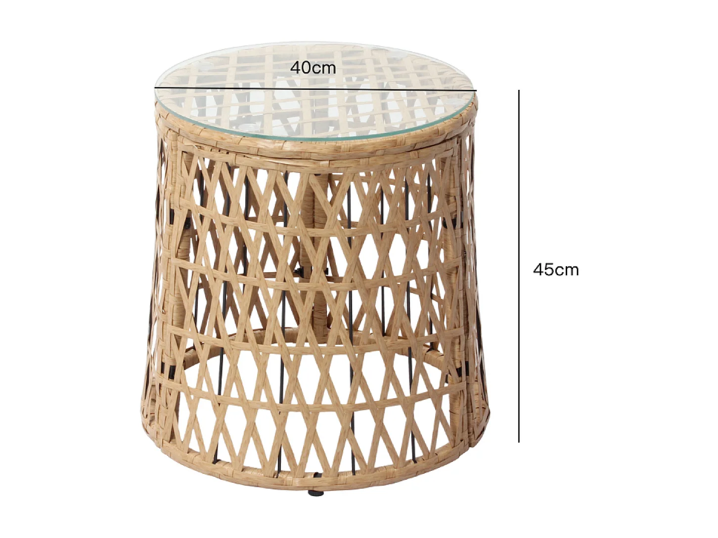 Conjunto de muebles de jardín 2 sillones giratorios y 1 mesa PAPASAN