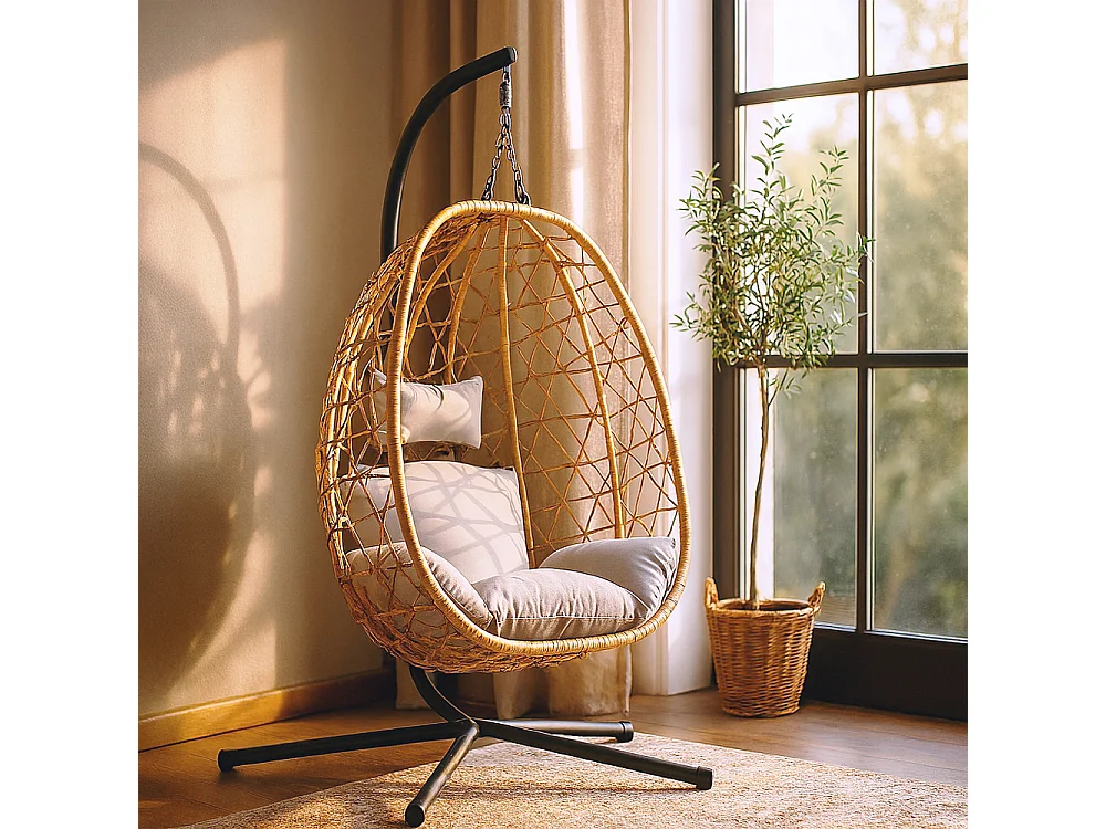 Fauteuil suspendu effet rotin CUZCO