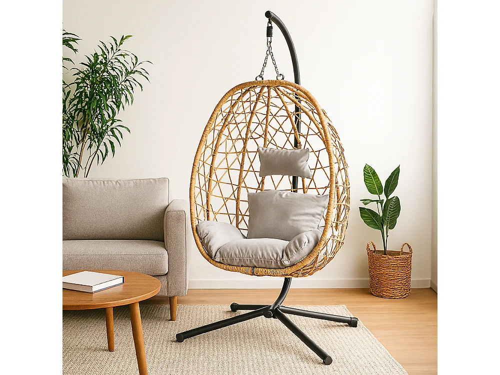 Fauteuil suspendu effet rotin CUZCO