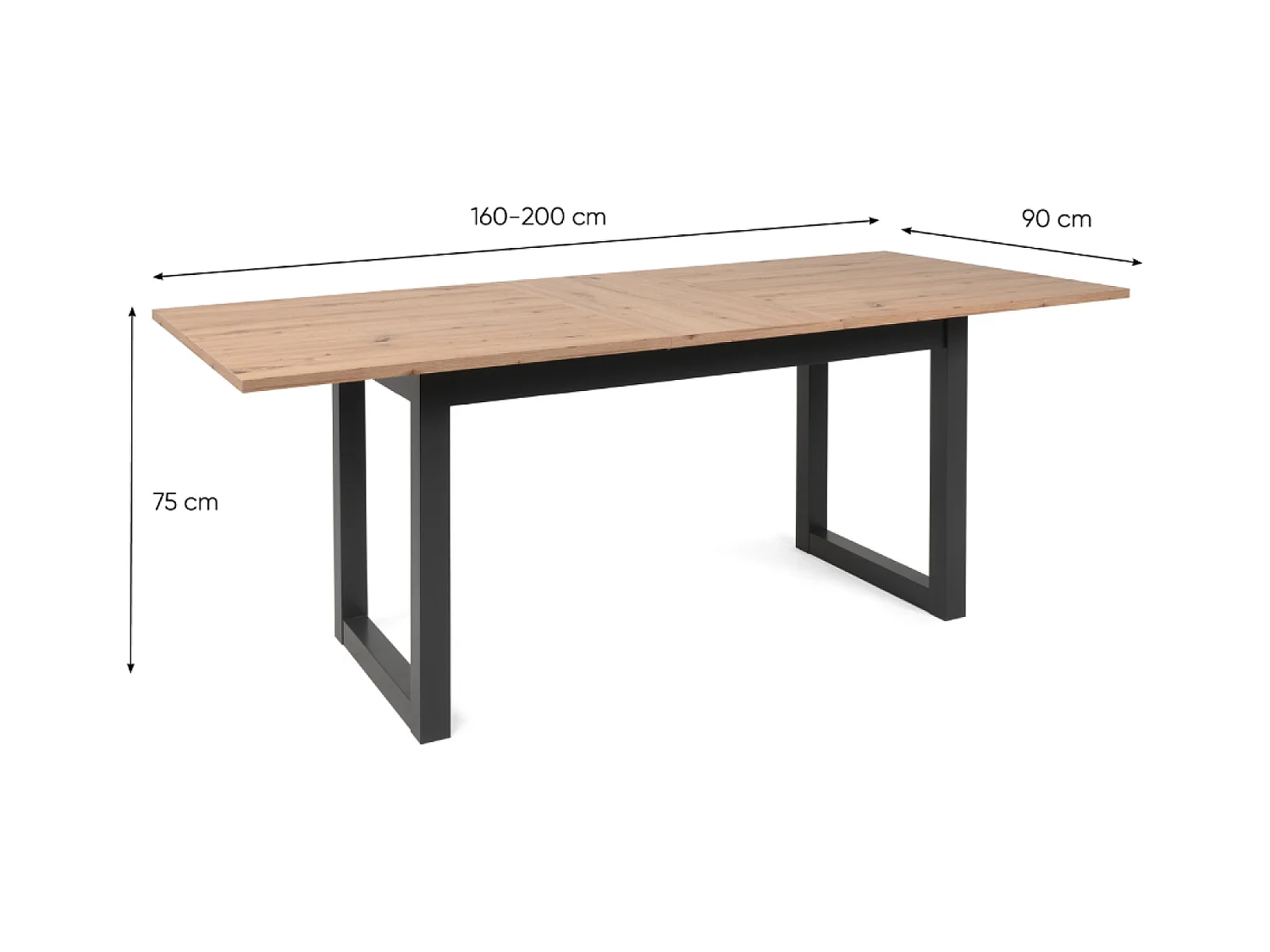 Tavolo da pranzo industriale allungabile per 10 persone, bianco KOTOR