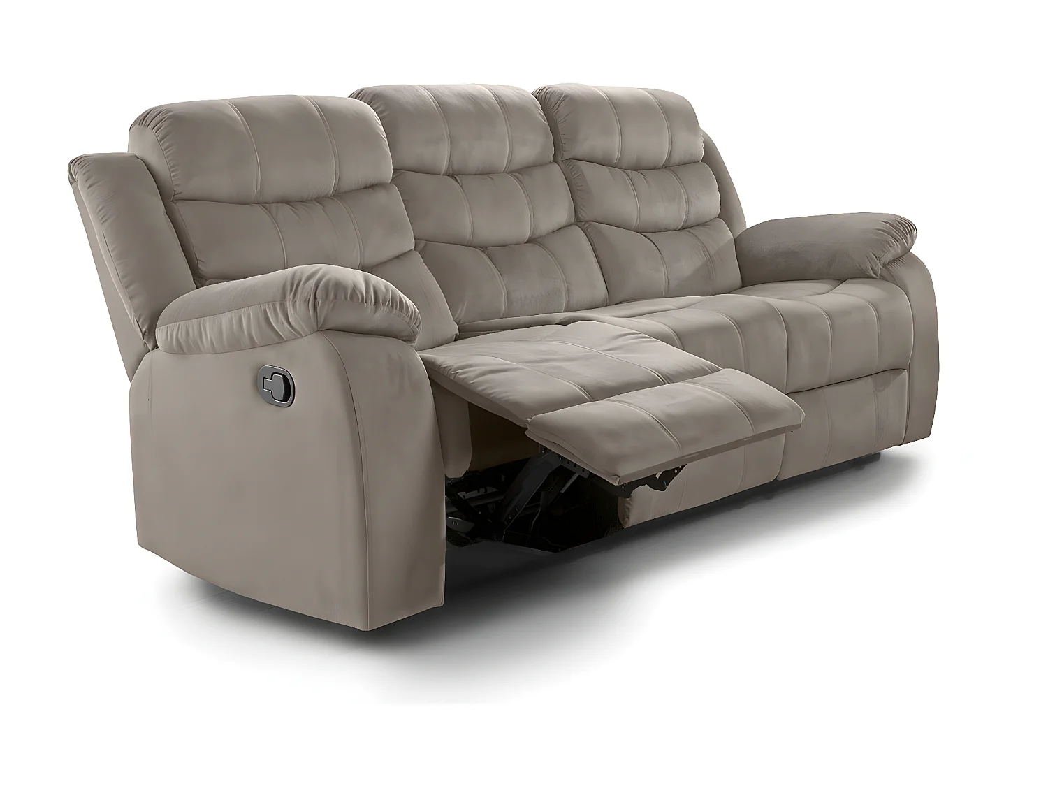 Sofá Reclinável Manual Houston 3 lugares Marrom