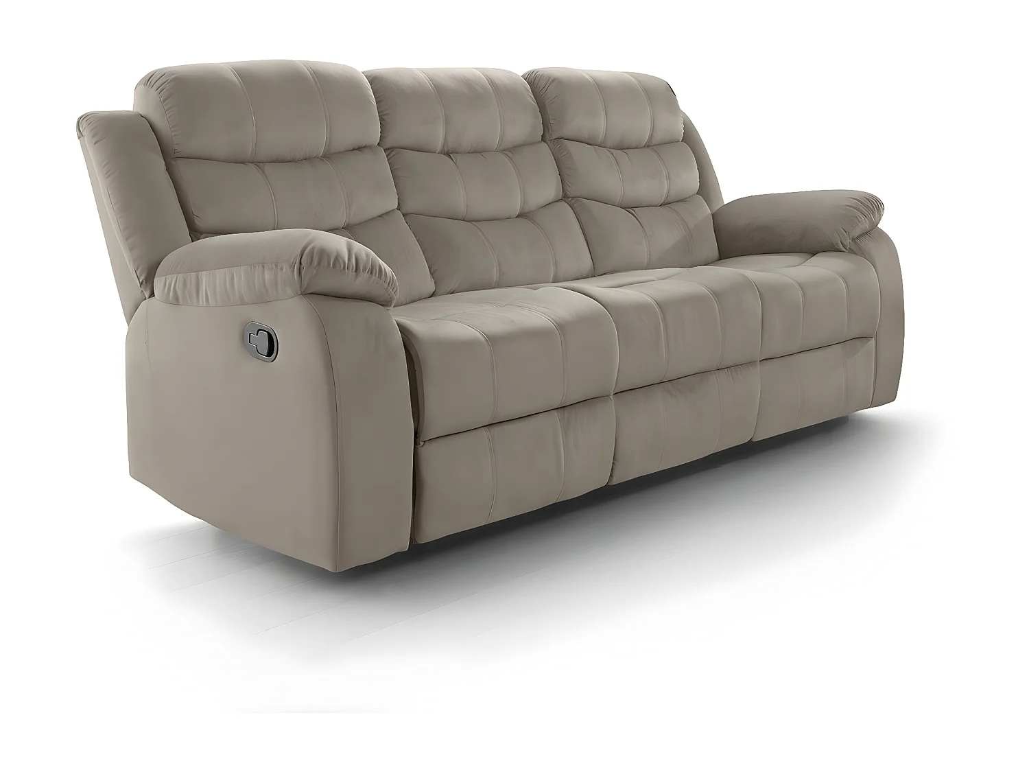 Sofá Reclinável Manual Houston 3 lugares Marrom