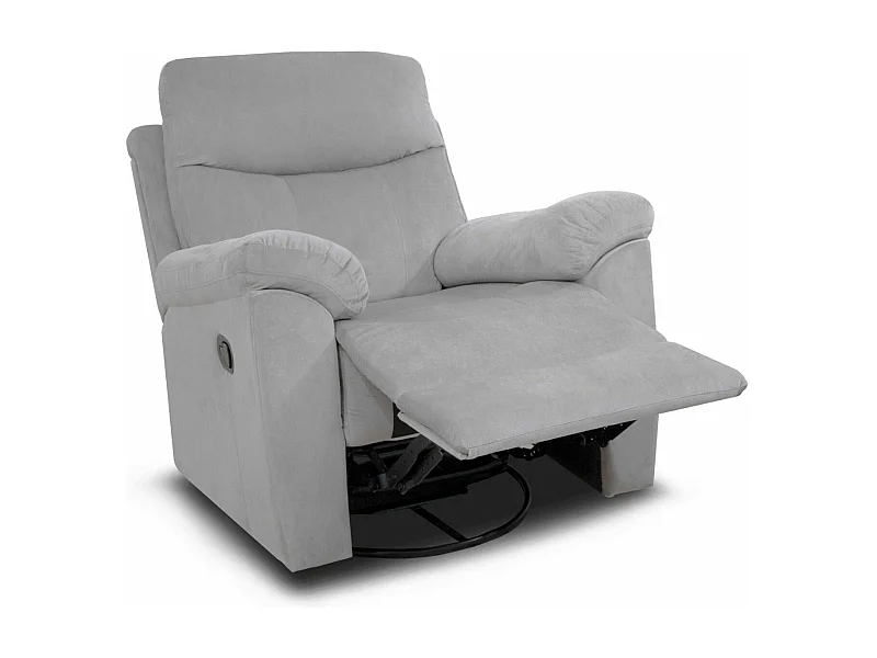 Poltrona Reclinavel Manual Texas, Sofá de 1 lugar, Cinza