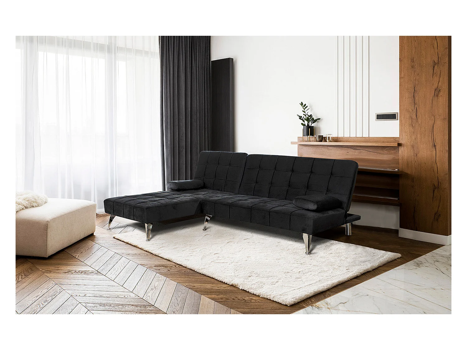 Sofá-Cama Chaise Longue Keren XS 198cm Azul