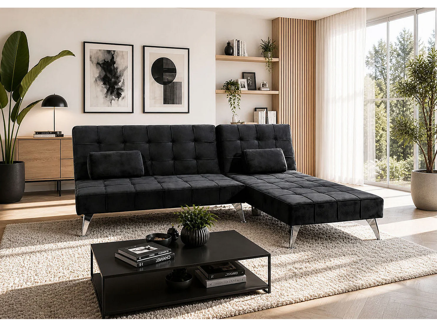 Sofá-Cama Chaise Longue Keren XS 198cm Azul
