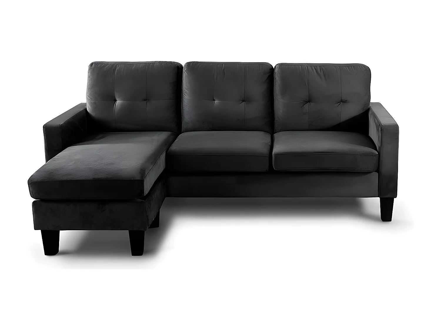 Sofá + Puff Vika Conversível em Chaise Longue