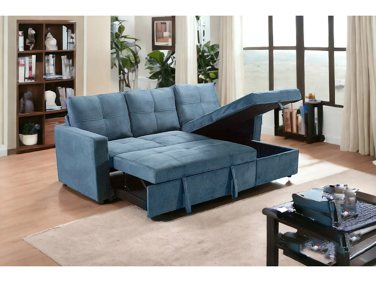 Sofá-Cama Chaise Longue Pau 215cm Preto