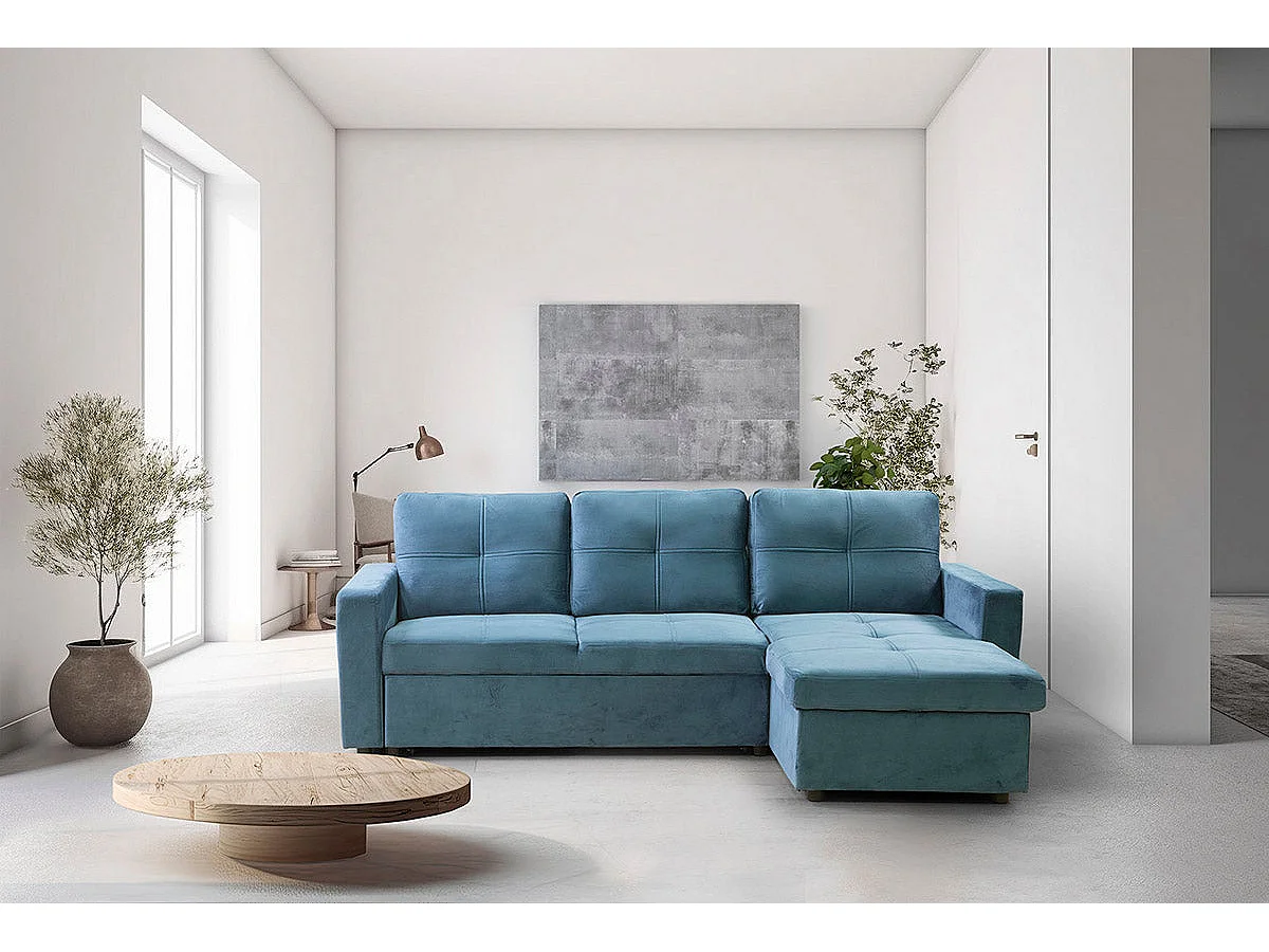 Sofá-Cama Chaise Longue Pau 215cm Preto