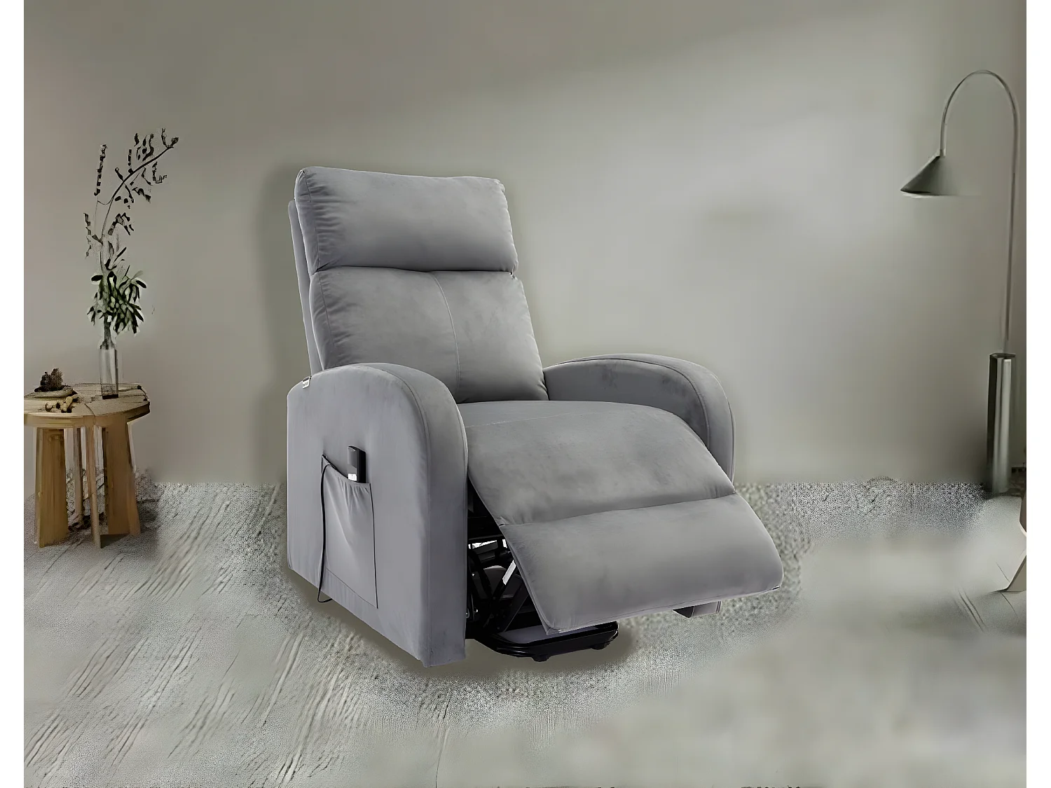 Poltrona Reclinavel Electronica Irene, Sofá de 1 lugar, Cinza