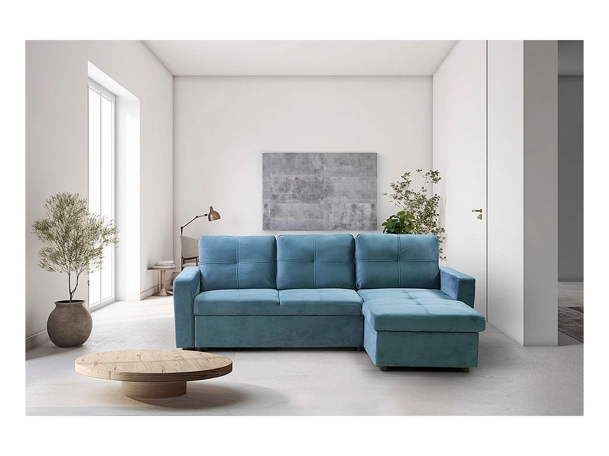 Sofá-Cama Chaise Longue Pau 215cm Azul