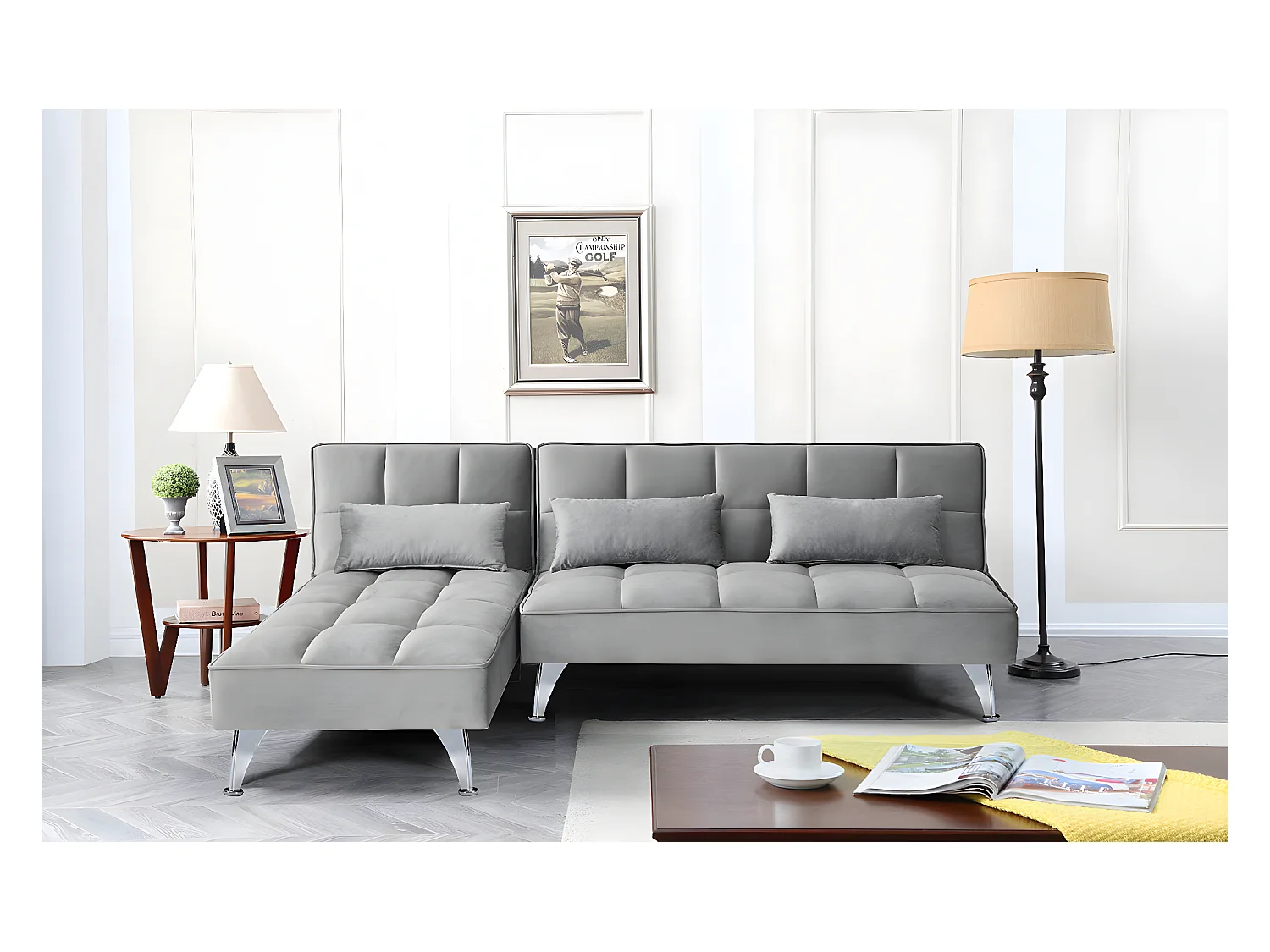 Sofa Cama Chaise Longue Noelia XS 200cm Gris