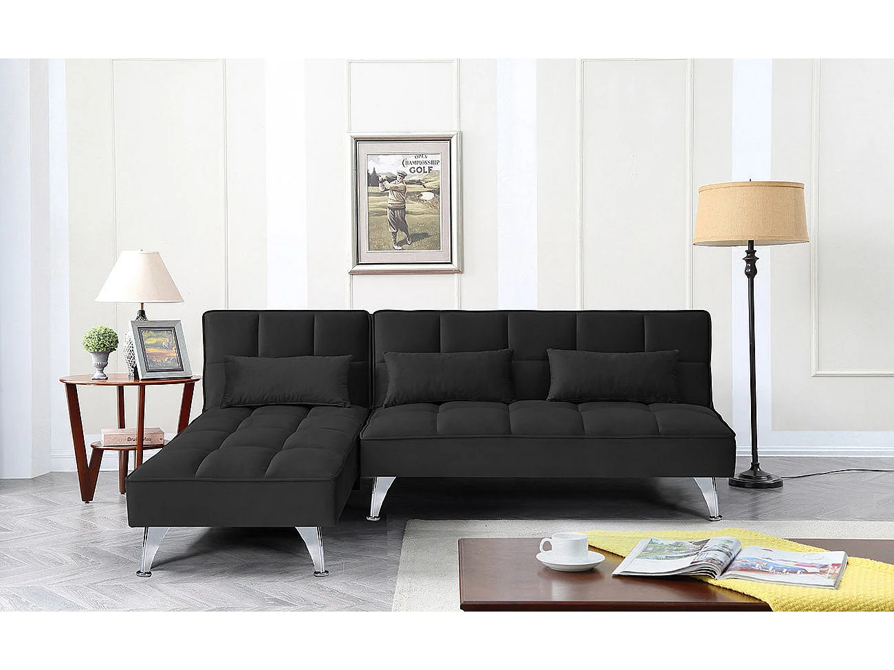 Sofá-Cama Chaise Longue Noelia XS 200cm Cinza