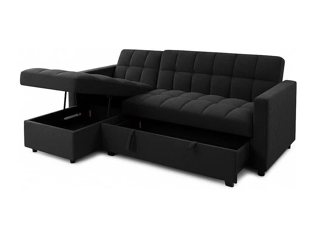 Sofá-Cama Chaise Longue Kris 210cm Preto
