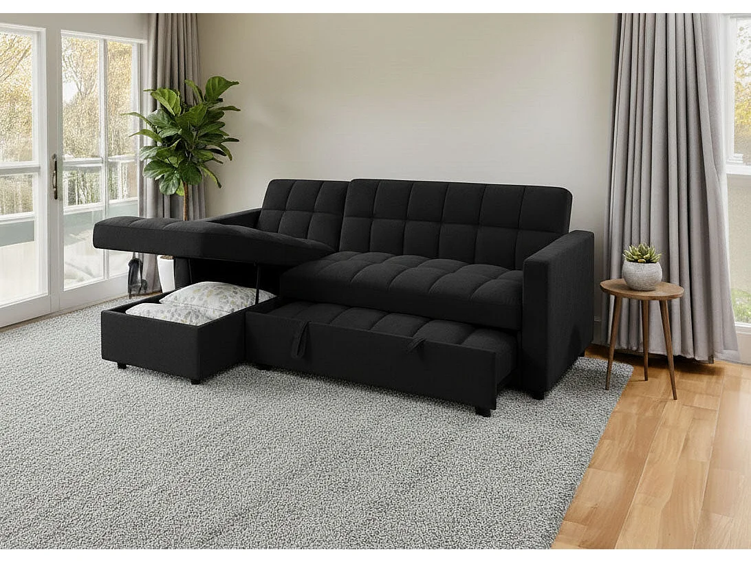 Sofá-Cama Chaise Longue Kris 210cm Preto