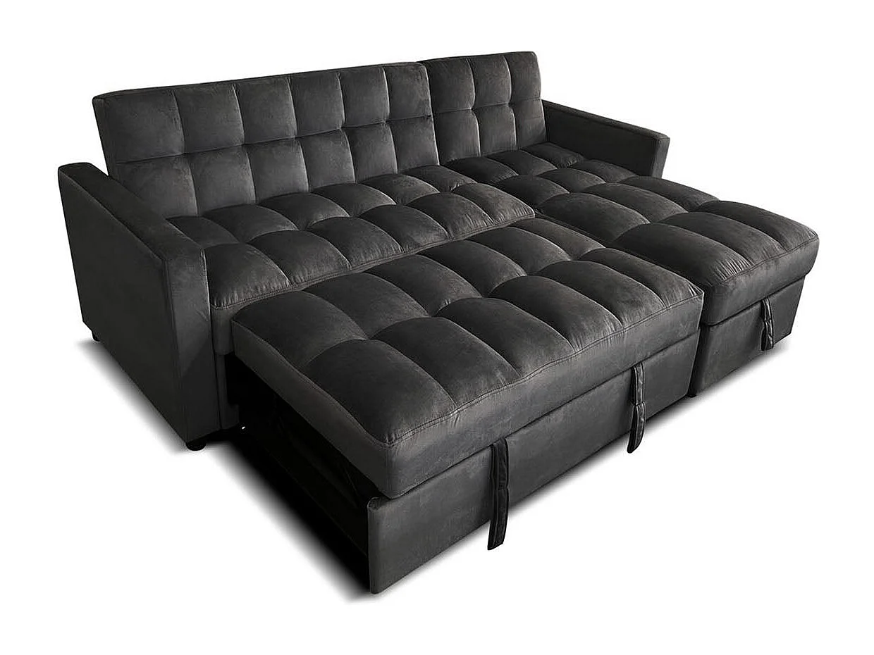 Sofá-Cama Chaise Longue Kris 210cm Preto