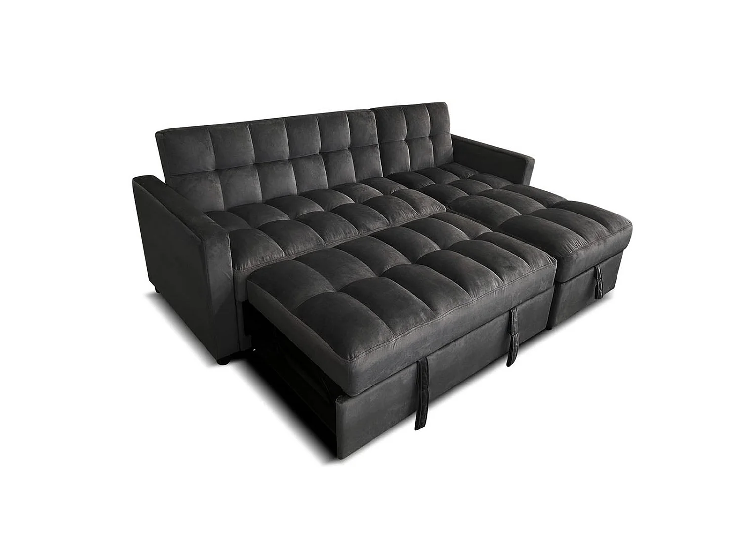 Sofá-Cama Chaise Longue Kris 210cm Preto