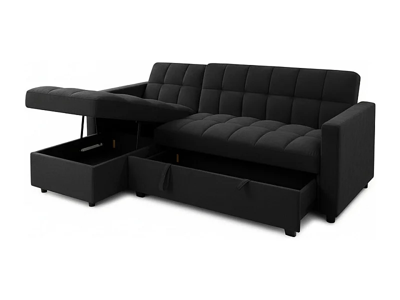 Sofá-Cama Chaise Longue Kris 210cm Preto