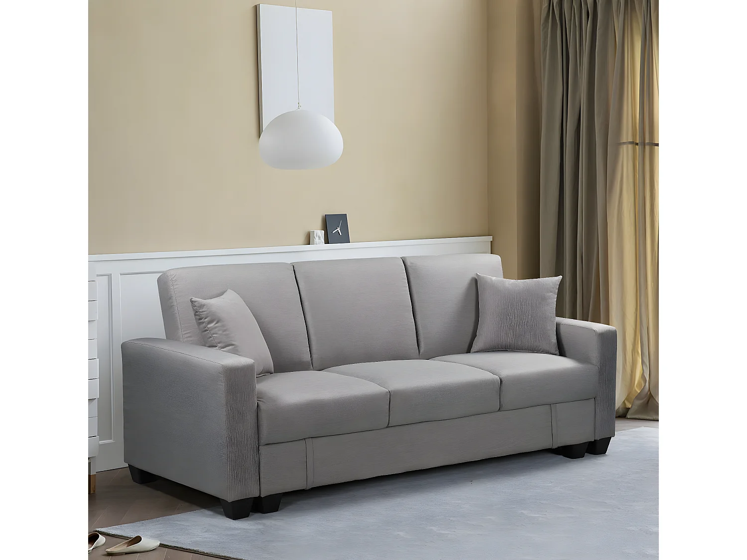 Sofa Cama Keyla con Arcon, 210cm Gris