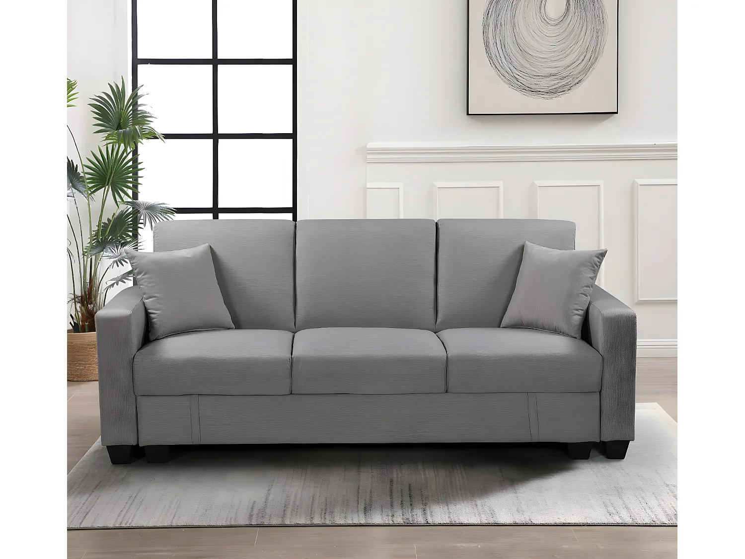 Sofa Cama Keyla con Arcon, 210cm Gris