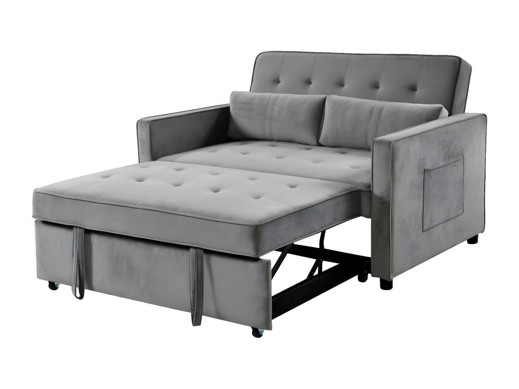 Sofá-Cama de Casal Japão 132cm Cinza